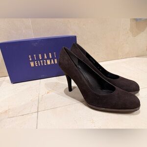 Stuart Weitzman Brown Round Toe Heel